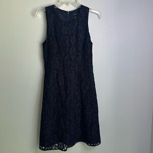 NWT Ann Taylor Factory Navy Blue, lace, fit and flare dress, women’s size 4
